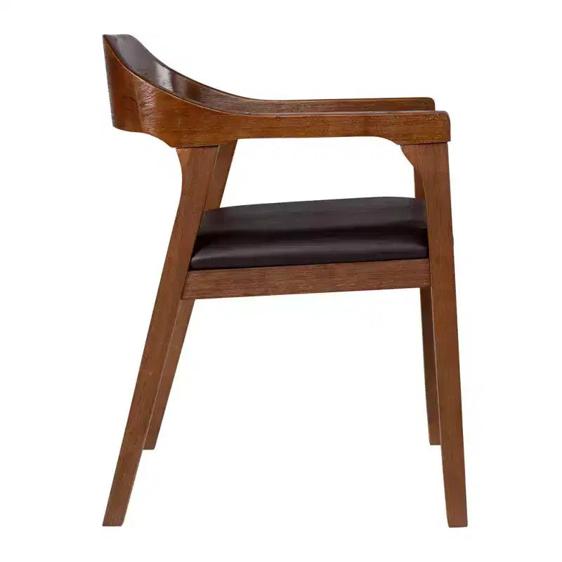 Ensemble de salle à manger extensible 7 pièces Boraam Rasmus avec 2 chaises latérales et 4 fauteuils, couleur châtaignier : similicuir moderne, 8 places