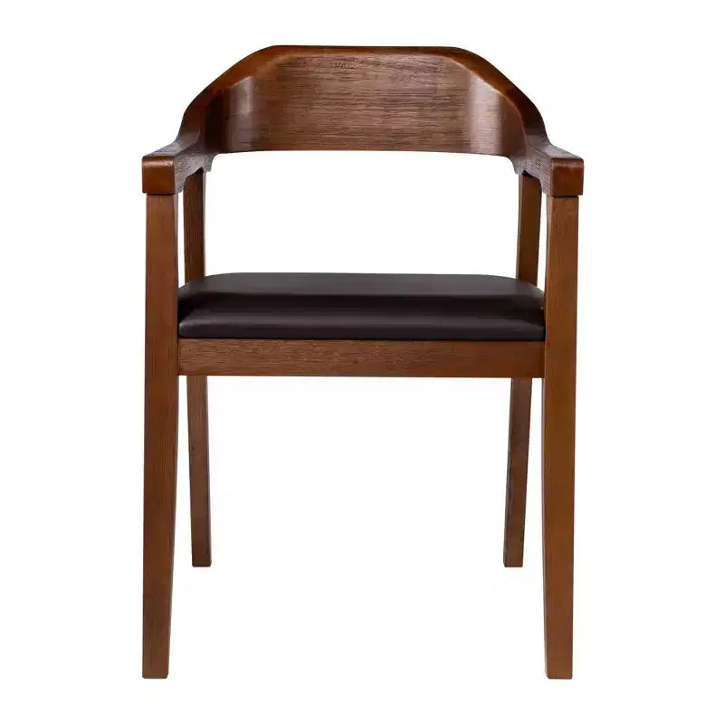 Ensemble de salle à manger extensible 6 pièces Rasmus de Boraam, finition brossée couleur Châtaigne : Style moderne, banc et chaises en similicuir