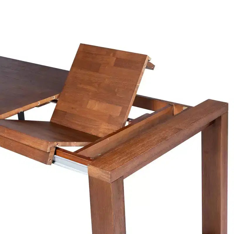 Ensemble de salle à manger extensible 6 pièces Rasmus de Boraam, finition brossée couleur Châtaigne : Style moderne, banc et chaises en similicuir