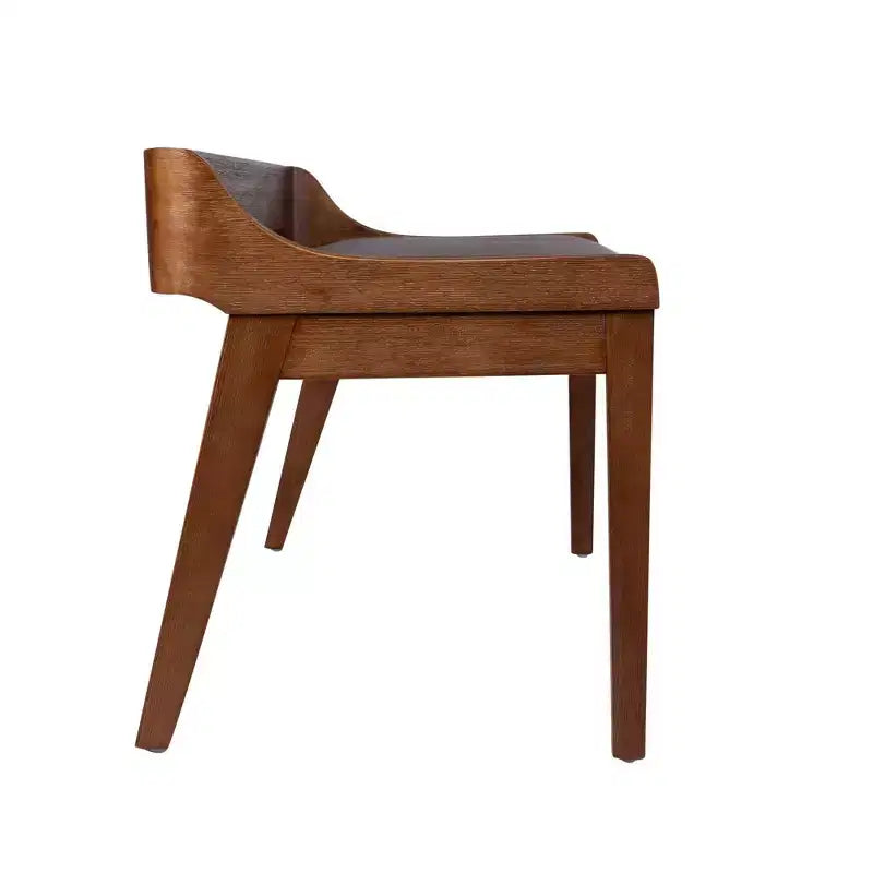 Ensemble de salle à manger extensible 6 pièces Rasmus de Boraam, finition brossée couleur Châtaigne : Style moderne, banc et chaises en similicuir