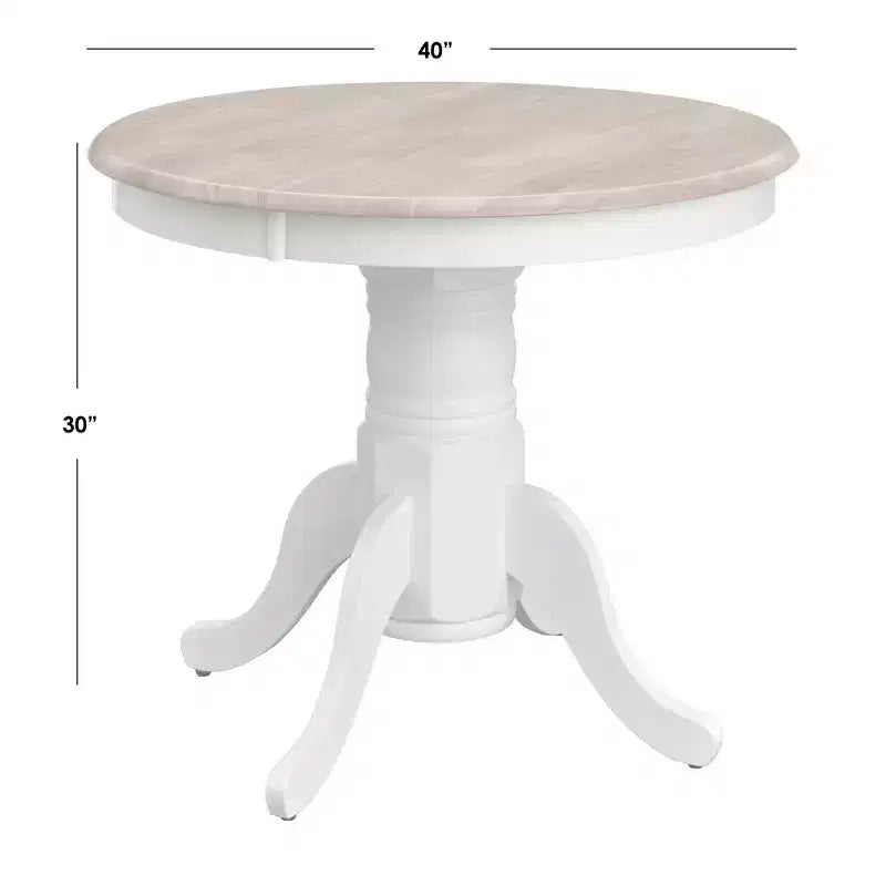 Buylateral Ensemble de salle à manger rond 3 pièces Thorton Farmhouse 101 cm noir