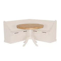 Tobin Storage Corner Nook and Pedestal Table Dining Set White/Natural - Linon