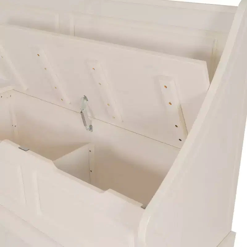 Ensemble de salle à manger avec coin de rangement d'angle et table piédestal Tobin Blanc/Naturel - Linon