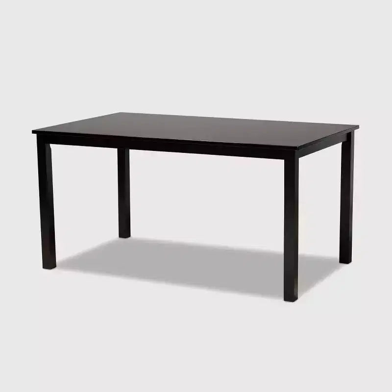 Ensemble de salle à manger 7 pièces Reneau en bois rembourré, gris sable/expresso - Baxton Studio : bois d'hévéa massif, chaises rembourrées en mousse