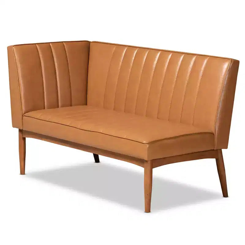 Ensemble banquette de coin repas 2 places Daymond en bois beige/noyer – Baxton Studio