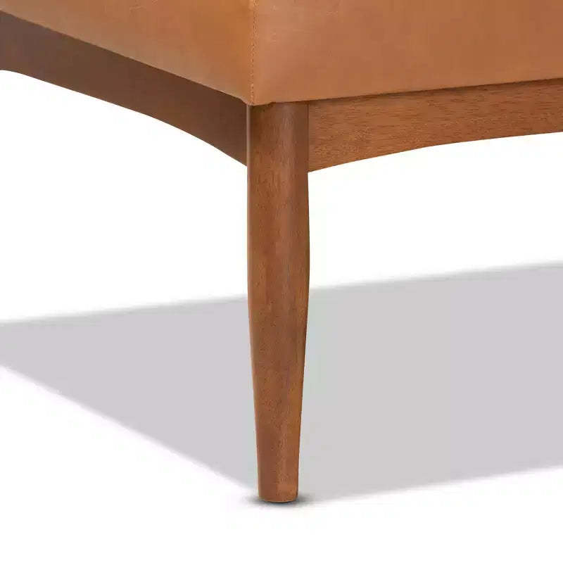 Ensemble banquette de coin repas 2 places Daymond en bois beige/noyer – Baxton Studio