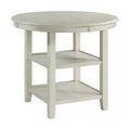 5pc Taylor Counter Height Dining Set Beige - Picket House Furnishings: Transitional Round Table, Upholstered Armless Chairs