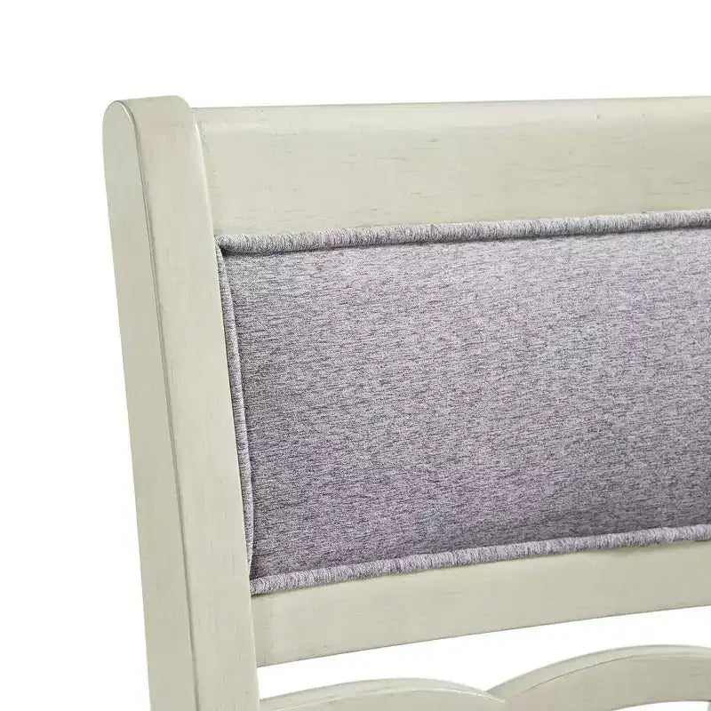 Ensemble de salle à manger 5 pièces Taylor hauteur comptoir beige - Picket House Furnishings : table ronde de style transitionnel, chaises sans accoudoirs rembourrées