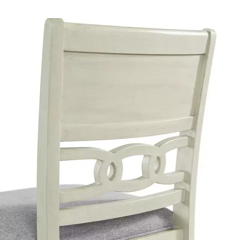 Ensemble de salle à manger 5 pièces Taylor hauteur comptoir beige - Picket House Furnishings : table ronde de style transitionnel, chaises sans accoudoirs rembourrées