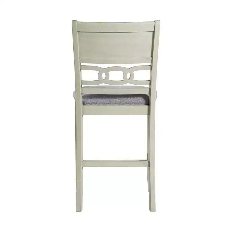 Ensemble de salle à manger 5 pièces Taylor hauteur comptoir beige - Picket House Furnishings : table ronde de style transitionnel, chaises sans accoudoirs rembourrées