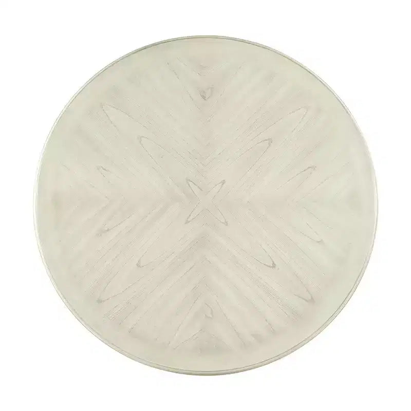 Ensemble de salle à manger 5 pièces Taylor hauteur comptoir beige - Picket House Furnishings : table ronde de style transitionnel, chaises sans accoudoirs rembourrées
