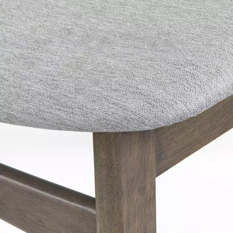 Ensemble de salle à manger rectangulaire moderne Gogi 5 pièces Buylateral gris : finition rustique, placage en bois de frêne, 4 chaises rembourrées