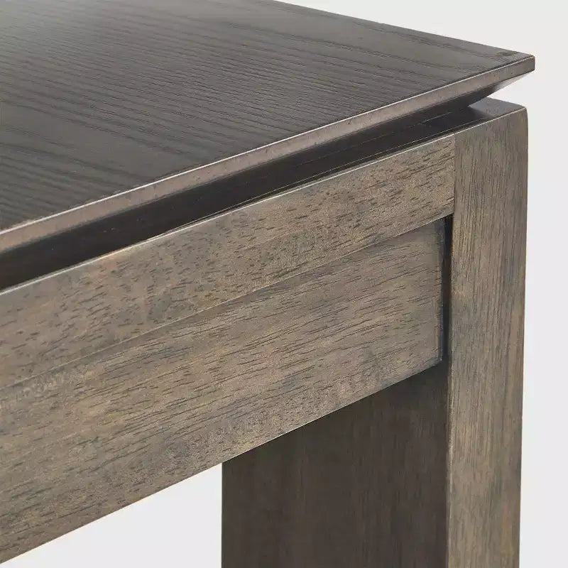Ensemble de salle à manger rectangulaire moderne Gogi 5 pièces Buylateral gris : finition rustique, placage en bois de frêne, 4 chaises rembourrées