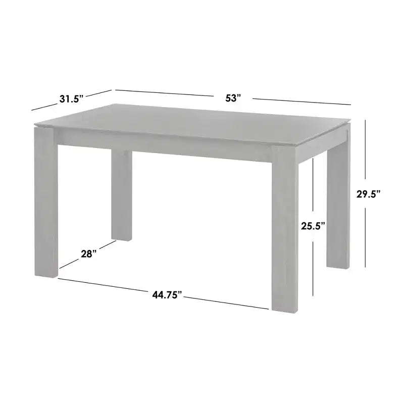 Ensemble de salle à manger rectangulaire moderne Gogi 5 pièces Buylateral gris : finition rustique, placage en bois de frêne, 4 chaises rembourrées