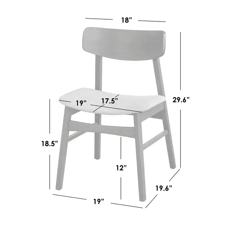 Ensemble de salle à manger rectangulaire moderne Gogi 5 pièces Buylateral gris : finition rustique, placage en bois de frêne, 4 chaises rembourrées