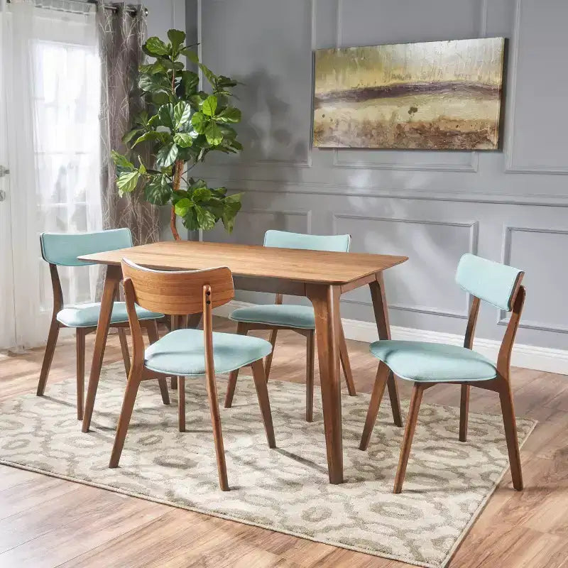 Ensemble de salle à manger 5 pièces en bois Megann style milieu du siècle - Christopher Knight Home