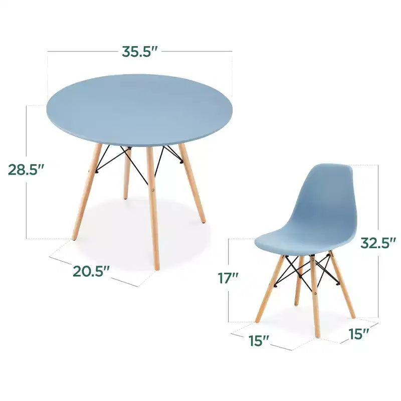 Ensemble de salle à manger compact 5 pièces style moderne du milieu du siècle Best Choice Products avec 4 chaises, pieds en bois