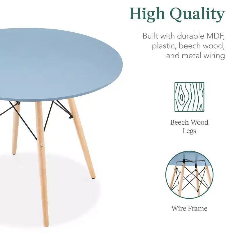 Ensemble de salle à manger compact 5 pièces style moderne du milieu du siècle Best Choice Products avec 4 chaises, pieds en bois