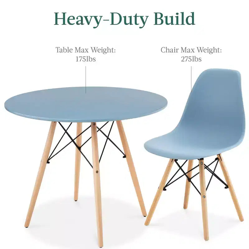 Ensemble de salle à manger compact 5 pièces style moderne du milieu du siècle Best Choice Products avec 4 chaises, pieds en bois