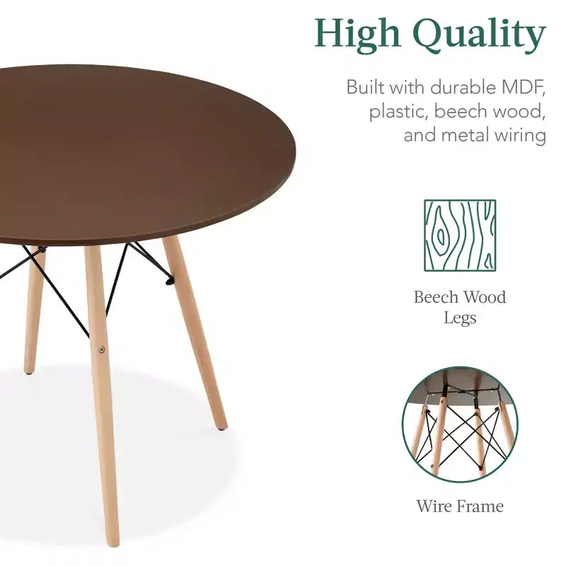 Ensemble de salle à manger compact 5 pièces style moderne du milieu du siècle Best Choice Products avec 4 chaises, pieds en bois