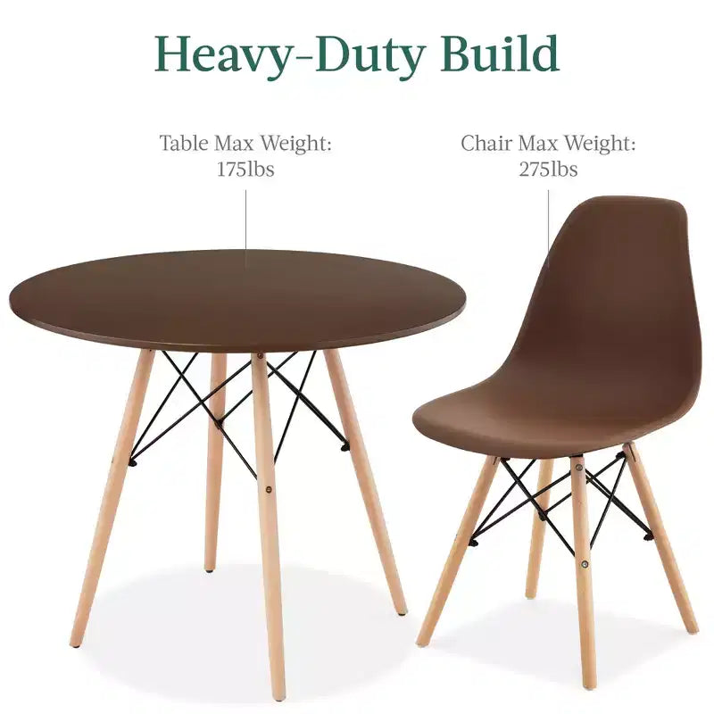 Ensemble de salle à manger compact 5 pièces style moderne du milieu du siècle Best Choice Products avec 4 chaises, pieds en bois