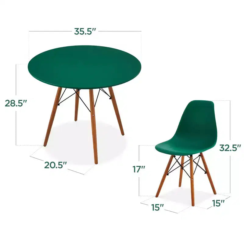 Ensemble de salle à manger compact 5 pièces style moderne du milieu du siècle Best Choice Products avec 4 chaises, pieds en bois