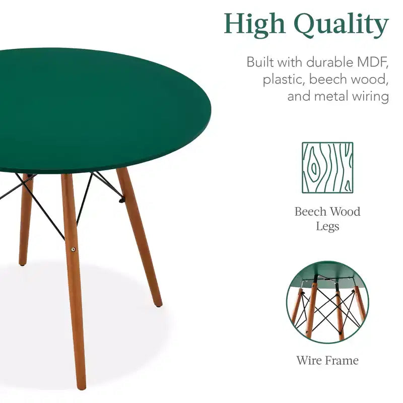 Ensemble de salle à manger compact 5 pièces style moderne du milieu du siècle Best Choice Products avec 4 chaises, pieds en bois