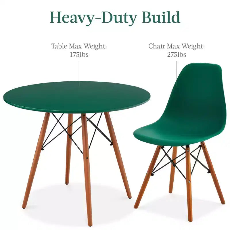 Ensemble de salle à manger compact 5 pièces style moderne du milieu du siècle Best Choice Products avec 4 chaises, pieds en bois