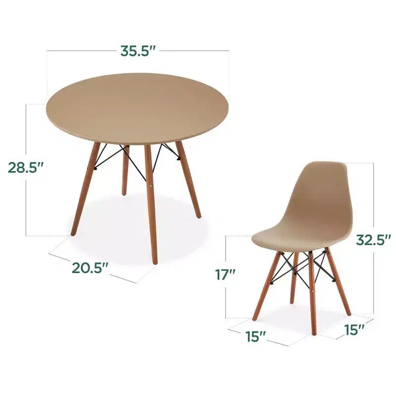 Ensemble de salle à manger compact 5 pièces style moderne du milieu du siècle Best Choice Products avec 4 chaises, pieds en bois