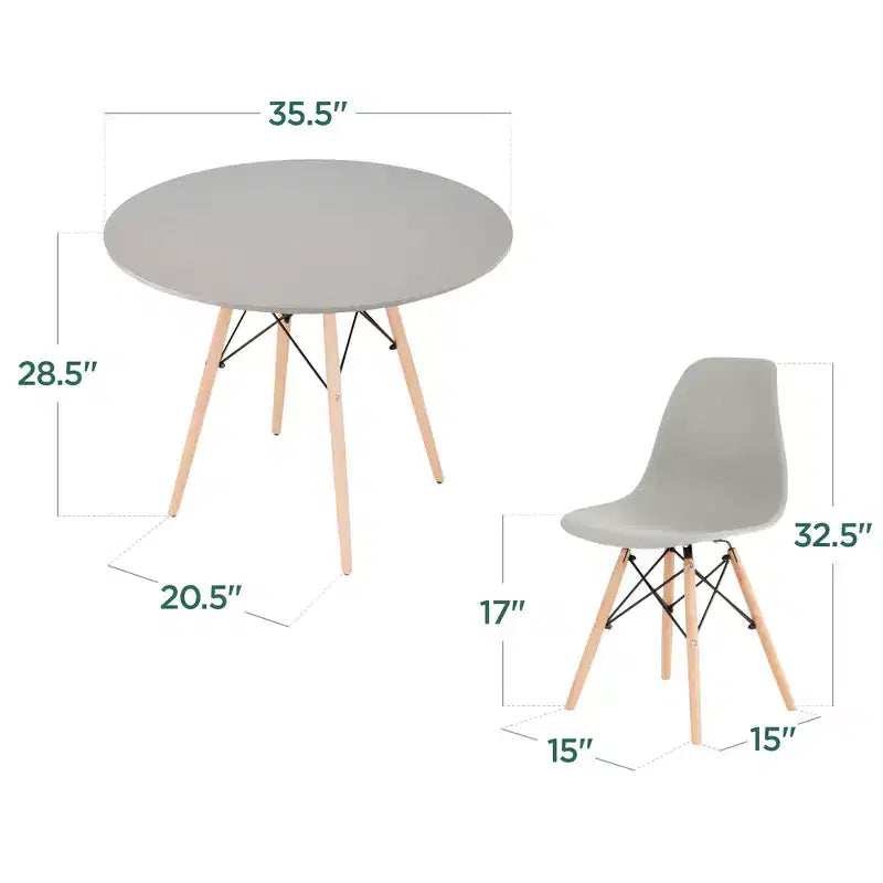 Ensemble de salle à manger compact 5 pièces style moderne du milieu du siècle Best Choice Products avec 4 chaises, pieds en bois