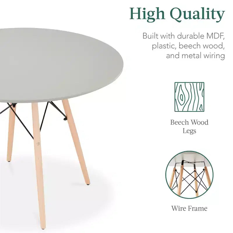 Ensemble de salle à manger compact 5 pièces style moderne du milieu du siècle Best Choice Products avec 4 chaises, pieds en bois