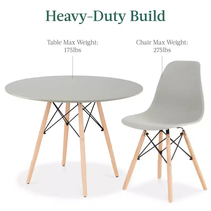 Ensemble de salle à manger compact 5 pièces style moderne du milieu du siècle Best Choice Products avec 4 chaises, pieds en bois