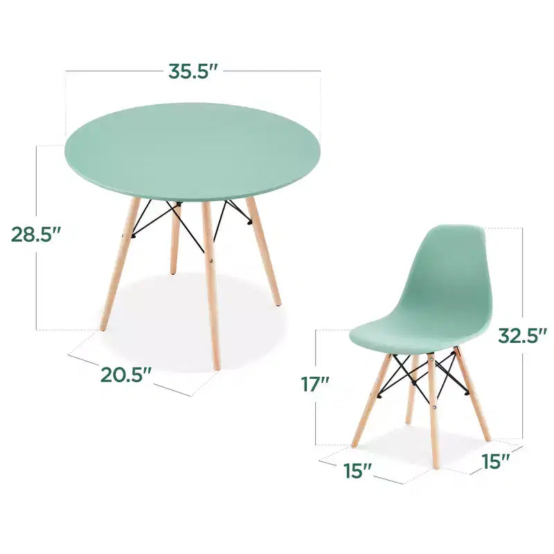 Ensemble de salle à manger compact 5 pièces style moderne du milieu du siècle Best Choice Products avec 4 chaises, pieds en bois