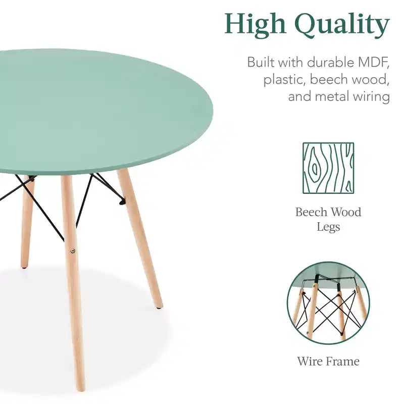 Ensemble de salle à manger compact 5 pièces style moderne du milieu du siècle Best Choice Products avec 4 chaises, pieds en bois