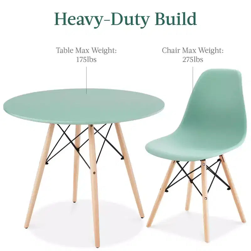Ensemble de salle à manger compact 5 pièces style moderne du milieu du siècle Best Choice Products avec 4 chaises, pieds en bois