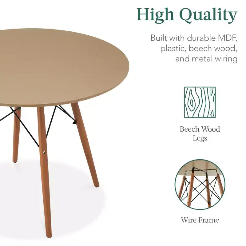 Ensemble de salle à manger compact 5 pièces style moderne du milieu du siècle Best Choice Products avec 4 chaises, pieds en bois