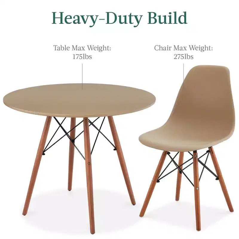 Ensemble de salle à manger compact 5 pièces style moderne du milieu du siècle Best Choice Products avec 4 chaises, pieds en bois