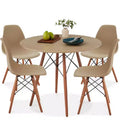 Ensemble de salle à manger compact 5 pièces style moderne du milieu du siècle Best Choice Products avec 4 chaises, pieds en bois