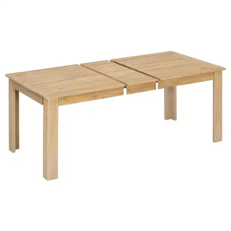 Ensemble de salle à manger extensible en bois 7 pièces avec 6 chaises rembourrées, rallonge de 12 po et 2 tiroirs - ModernLuxe