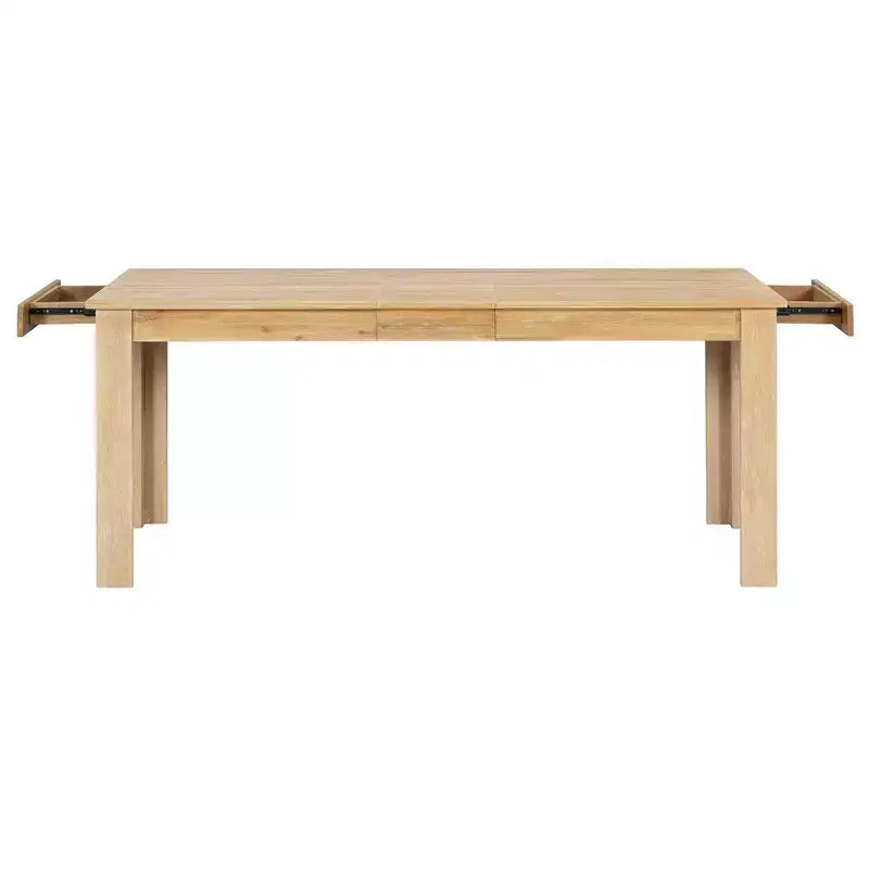 Ensemble de salle à manger extensible en bois 7 pièces avec 6 chaises rembourrées, rallonge de 12 po et 2 tiroirs - ModernLuxe