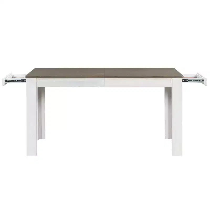 Ensemble de salle à manger extensible en bois 7 pièces avec 6 chaises rembourrées, rallonge de 12 po et 2 tiroirs - ModernLuxe