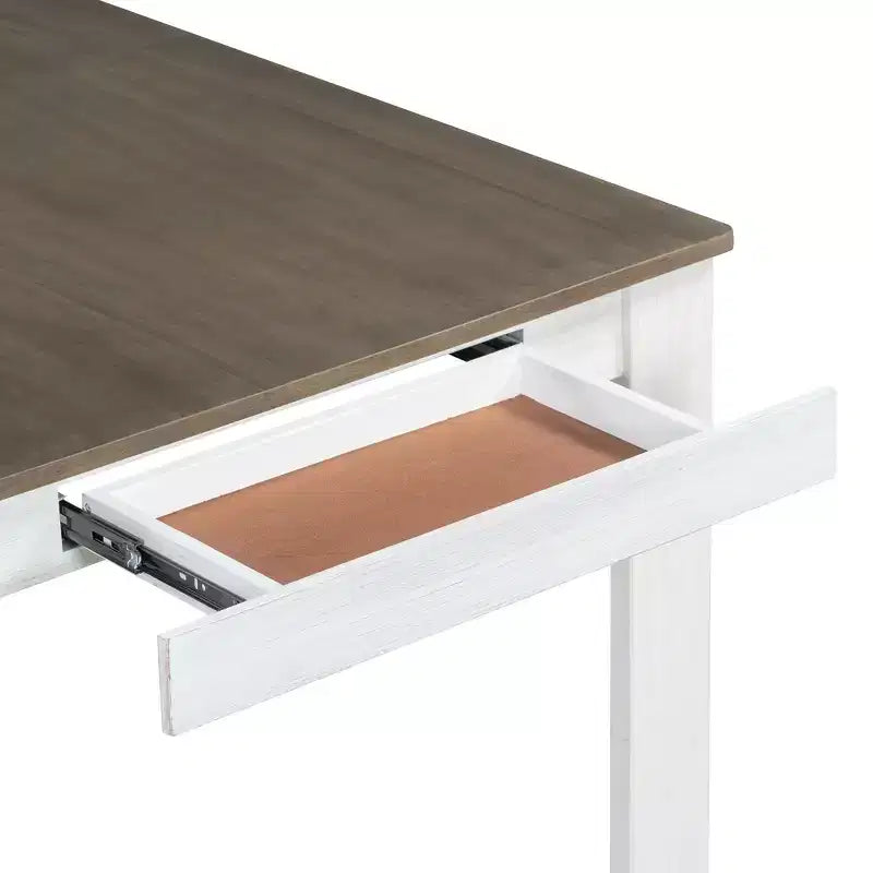 Ensemble de salle à manger extensible en bois 7 pièces avec 6 chaises rembourrées, rallonge de 12 po et 2 tiroirs - ModernLuxe