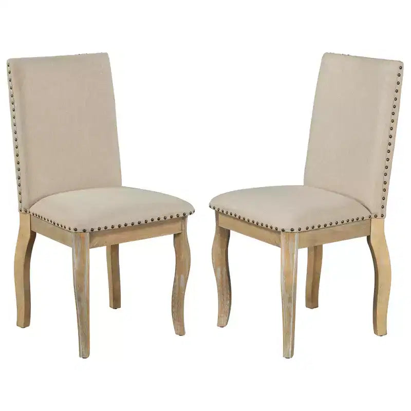 Ensemble de salle à manger 5 pièces avec table ronde extensible en bois et 4 chaises de salle à manger rembourrées - ModernLuxe