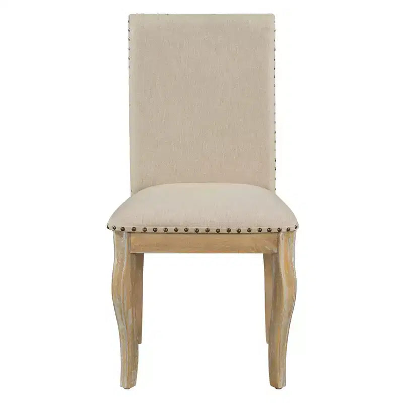 Ensemble de salle à manger 5 pièces avec table ronde extensible en bois et 4 chaises de salle à manger rembourrées - ModernLuxe