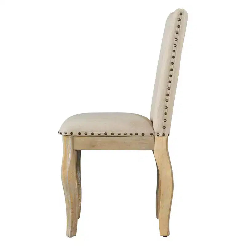 Ensemble de salle à manger 5 pièces avec table ronde extensible en bois et 4 chaises de salle à manger rembourrées - ModernLuxe