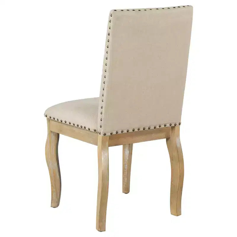 Ensemble de salle à manger 5 pièces avec table ronde extensible en bois et 4 chaises de salle à manger rembourrées - ModernLuxe