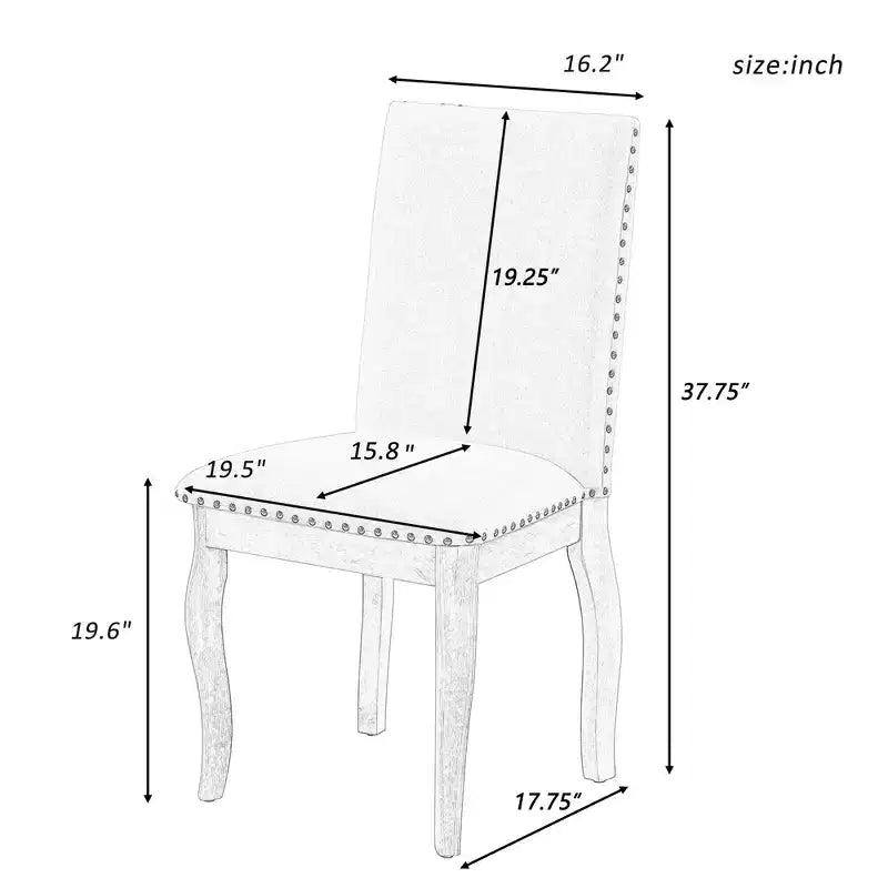 Ensemble de salle à manger 5 pièces avec table ronde extensible en bois et 4 chaises de salle à manger rembourrées - ModernLuxe