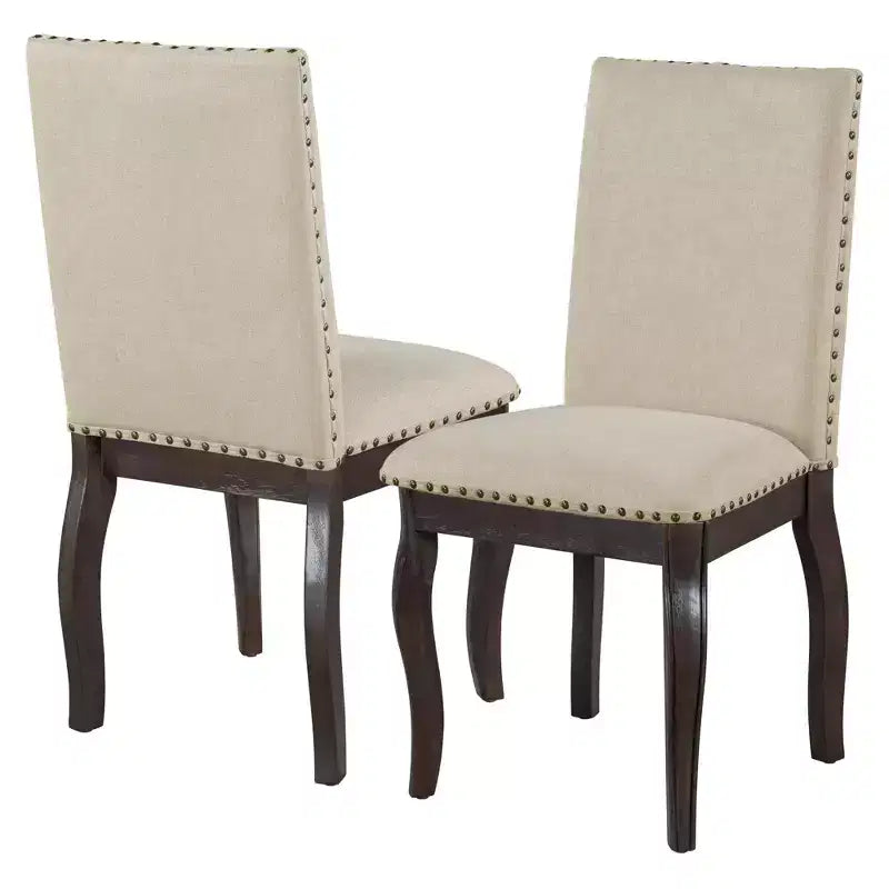 Ensemble de salle à manger 5 pièces avec table ronde extensible en bois et 4 chaises de salle à manger rembourrées - ModernLuxe