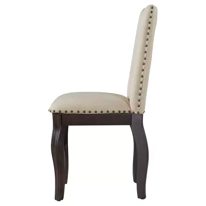 Ensemble de salle à manger 5 pièces avec table ronde extensible en bois et 4 chaises de salle à manger rembourrées - ModernLuxe