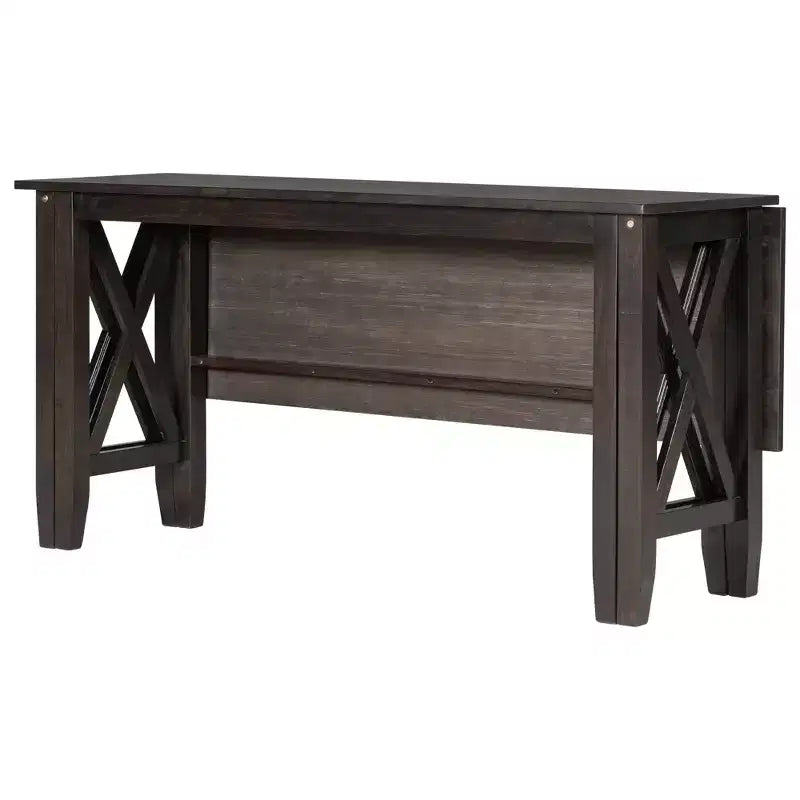 Ensemble de table à manger en bois 6 pièces, table pliante avec 4 chaises rembourrées et banc-ModernLuxe